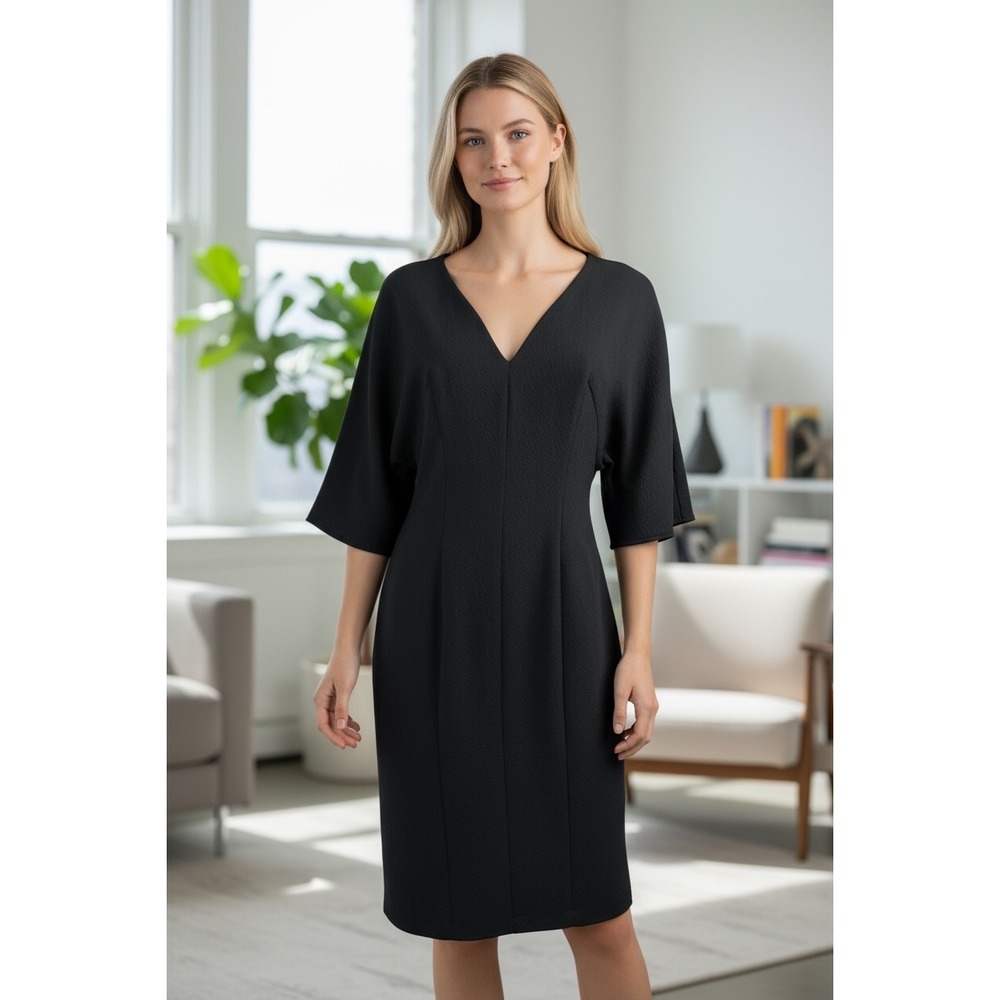 Black‎ Halo V-Neck Sheath Dress - Modern Professional Career Cocktail